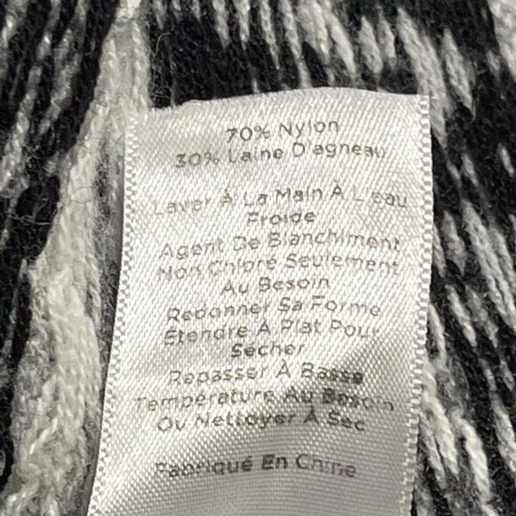 Talbots Ruffled Fair Isle Knit Sweater 1X Gray Black Lambswool Blend Runs Small - Picture 6 of 7